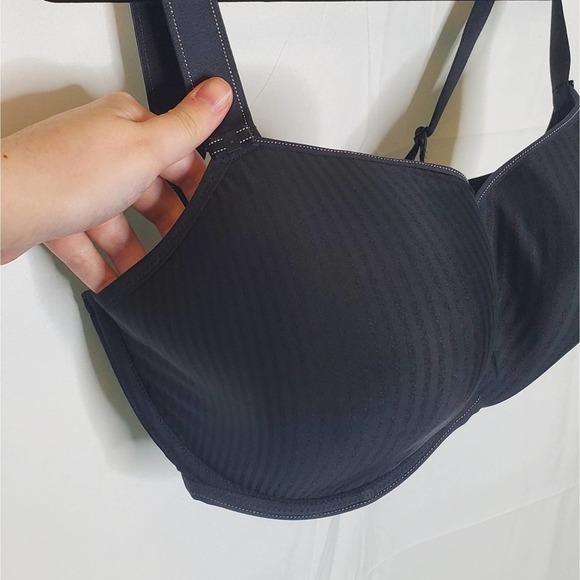 NWT Freya Black Striped Idol Balcony T-Shirt Bra Size 32H - Picture 6 of 13